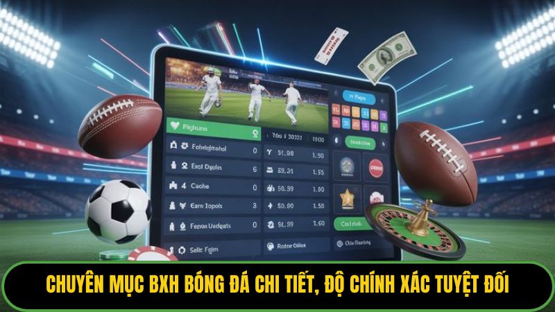 Chuyên mục BXH bóng đá chi tiết, độ chính xác tuyệt đối
